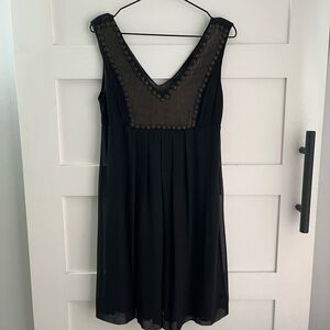 MISS ME | GUC Gothic Black with Gold Silk Dress Large